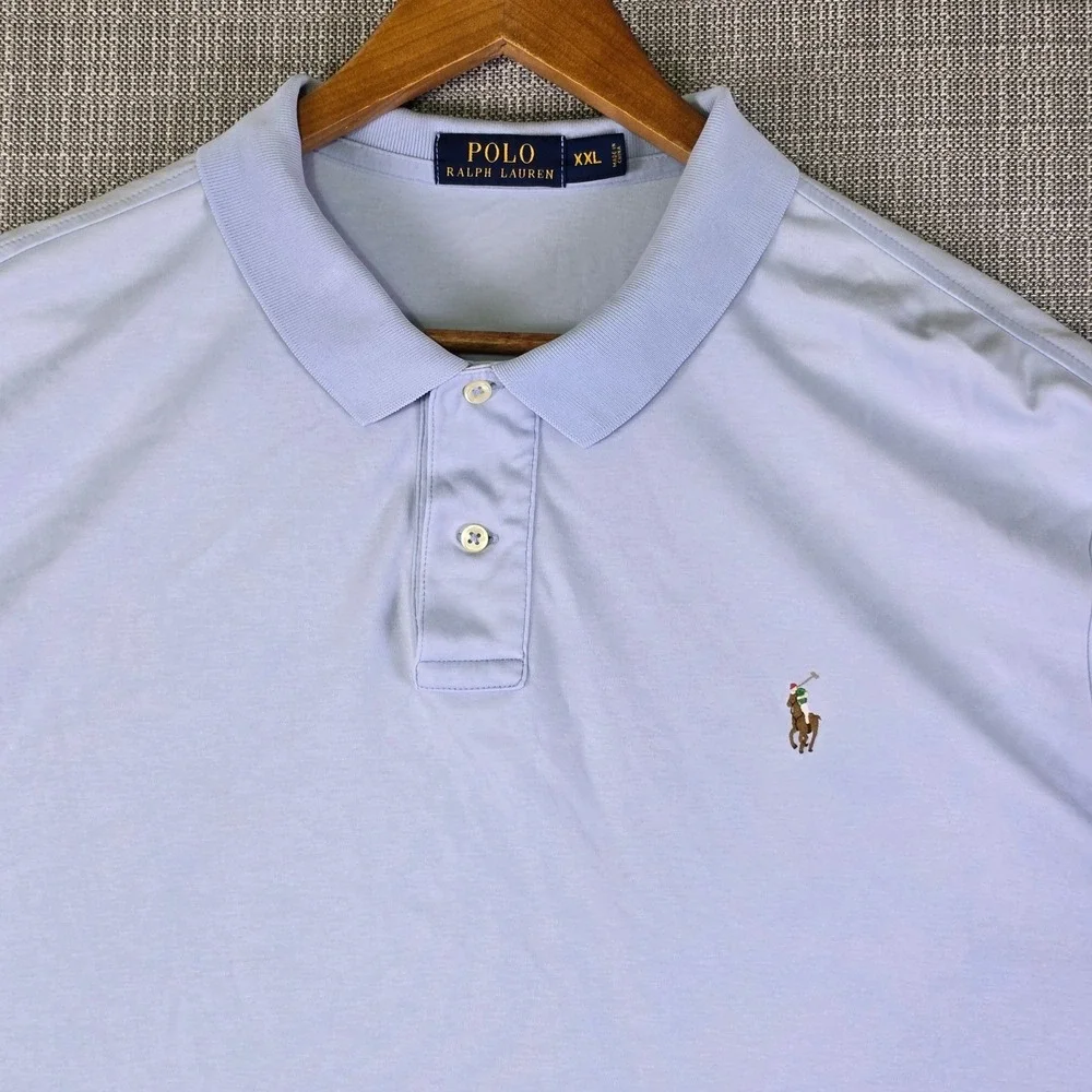 Polo Ralph Lauren Classic Fit Polo Shirt XXL Light Blue Preppy Casual